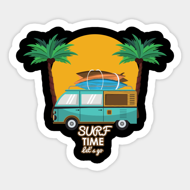 summer surfer in a combi van | Gift idea Sticker by French Culture Shop